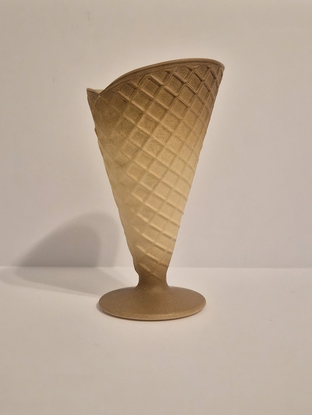 ×4 Vintage Italian Bormioli Rocco waffle cone ice cream pedestal glass